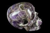 Realistic, Carved Chevron Amethyst Skull #116681-2